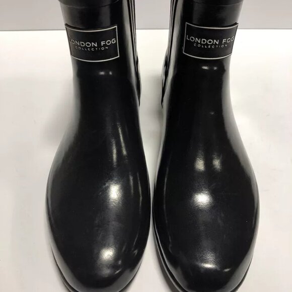 London Fog Women’s Piccadilly, Black Rain Boots, Size 9 M - Picture 3 of 6